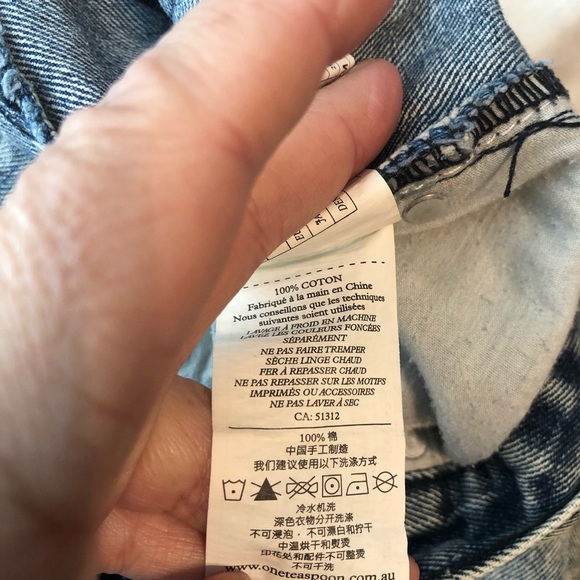 One Teaspoon Awesome Baggies blue blue jeans distressed size 28 - Picture 7 of 10